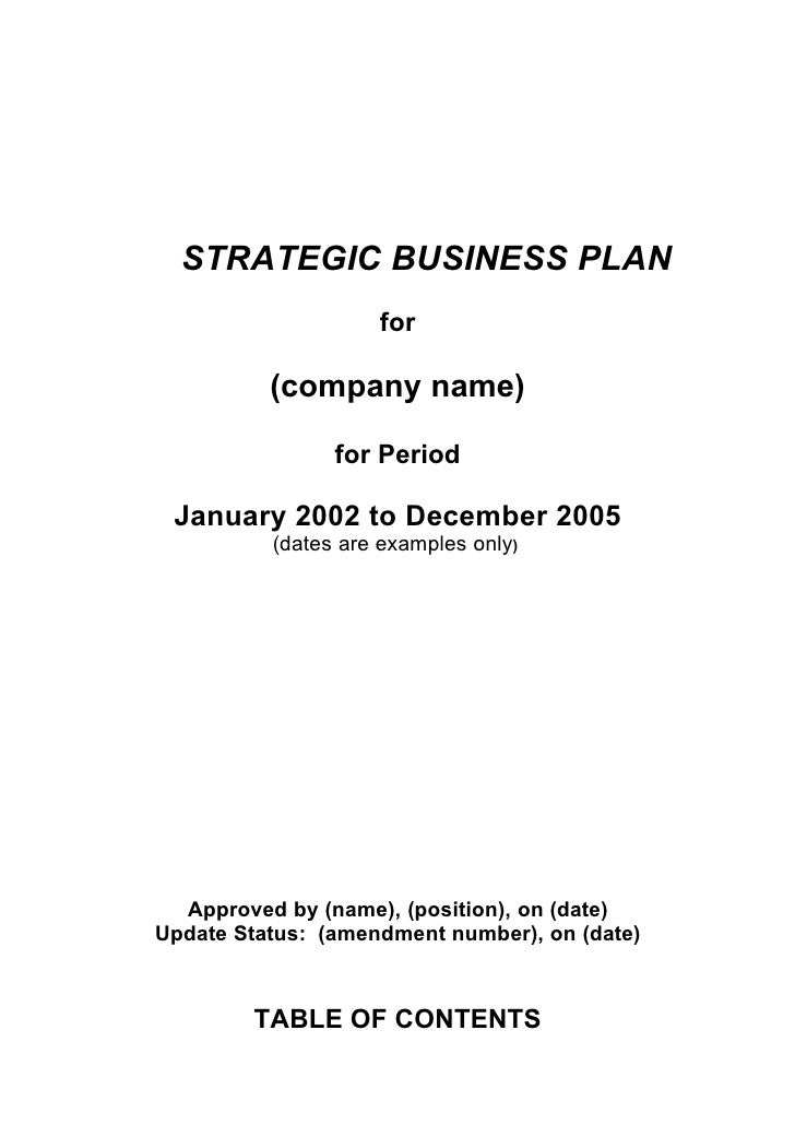 5. Comprehensive Strategic Business Plan Template