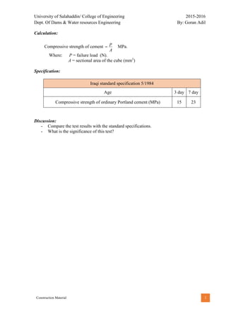 5 compressive strength of cement | PDF