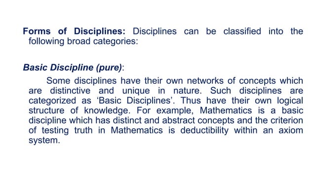 5 concept of disciplines and their relation to various school subjects ...