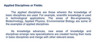 5 concept of disciplines and their relation to various school subjects ...