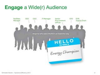 37Schneider Electric – Xperience Efficiency 2013
Engage a Wide(r) Audience
 