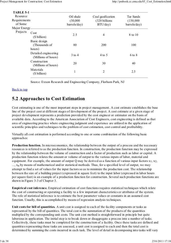 5 Cost Estimation