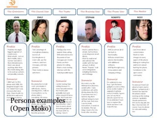 Persona examples
(Open Moko)
 