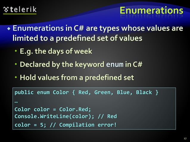 5. c sharp language overview part ii | PPT