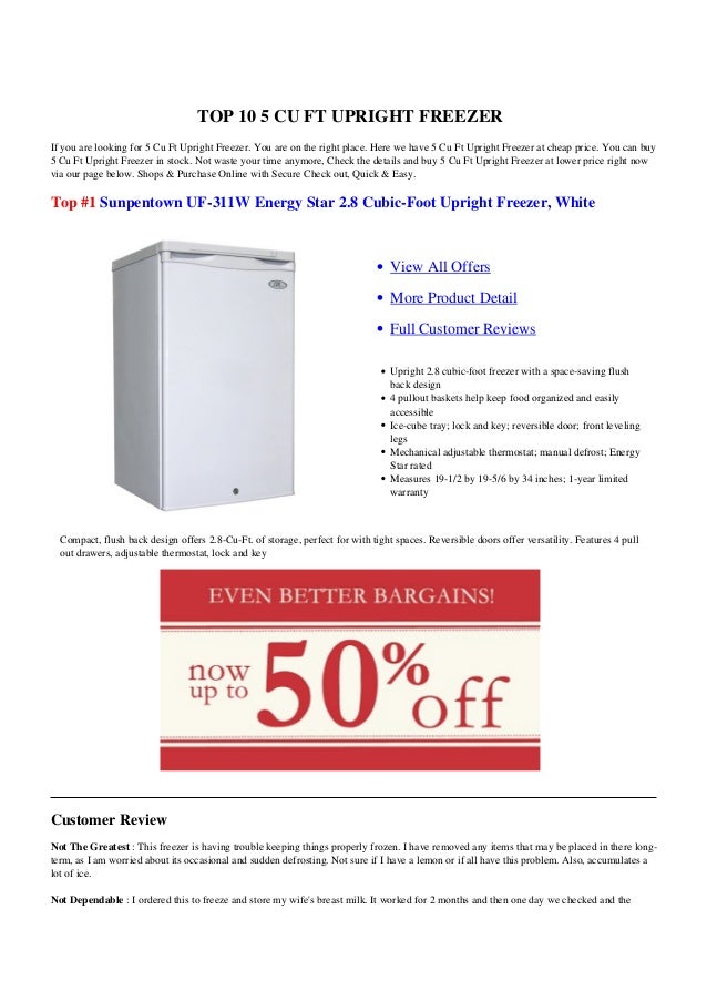 5 Cu Ft Upright Freezer