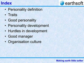 Index Personality Development 5 d-earthsoft-personality development - practical-file-4 | PPSX