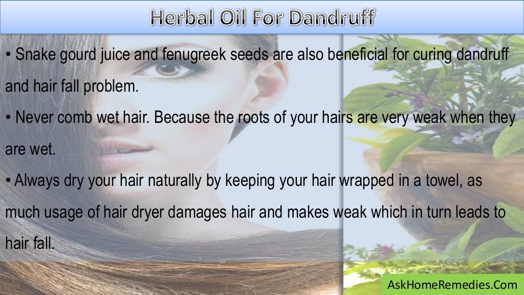 Herbal Oil For Dandruff And Hair Fall Treatment