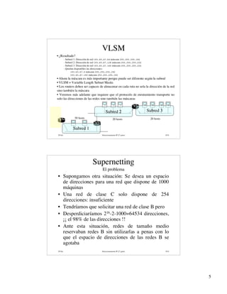 Red Vlsm Direccionamiento IP (Supernetting, VLSM, CIDR) | PDF