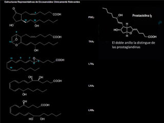 El doble anillo la distingue de
las prostaglandinas
 