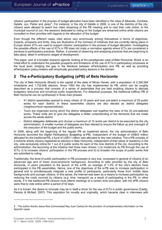 Beyond Theory: e-Participatory Budgeting and its Promises for eParticipation