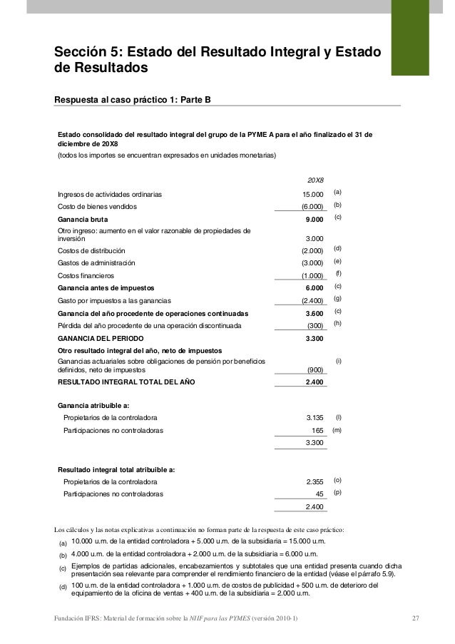 5. Estado del Resultado Integral y Estado de Resultados