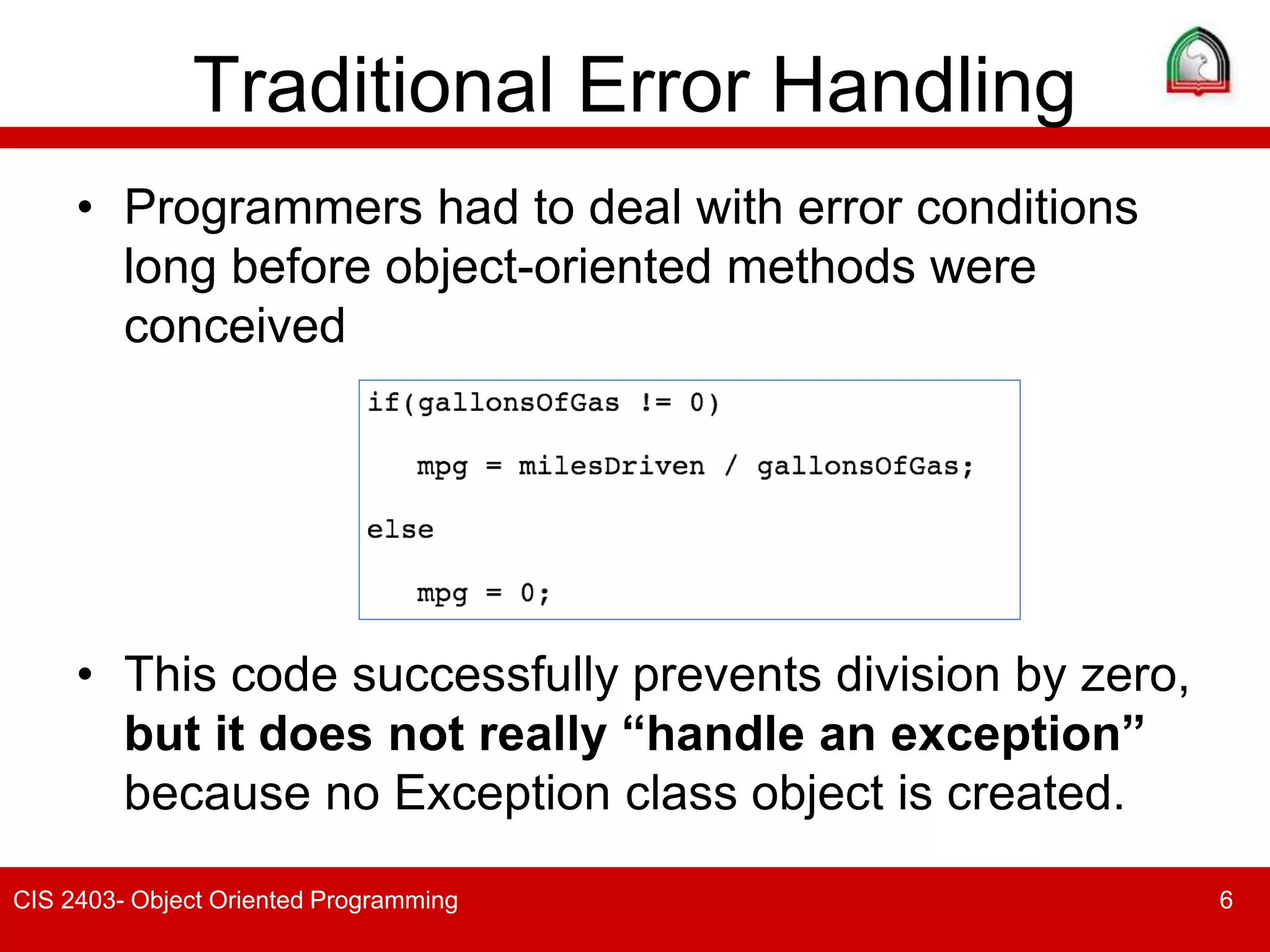 Exception handling | PPT