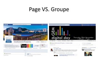 Page VS. Groupe
 