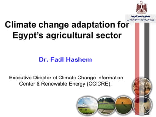Climate change adaptation for
Egypt’s agricultural sector
Dr. Fadl Hashem
Executive Director of Climate Change Information
Center & Renewable Energy (CCICRE),
Cairo, 2017
 