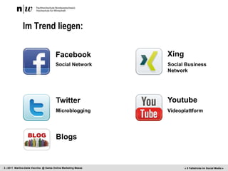 Im Trend liegen:<br />Xing<br />Facebook<br />Social Business <br />Network<br />Social Network<br />Youtube<br />Twitter<...