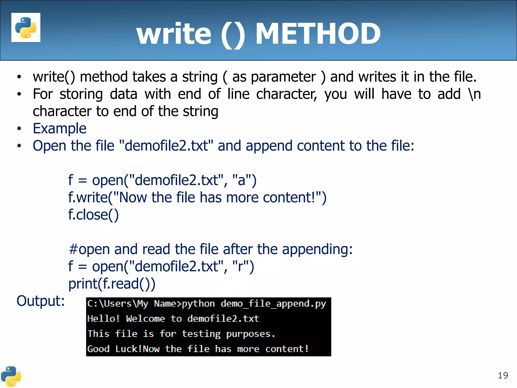 Python file handling | PPT