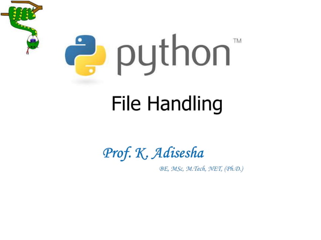 Python file handling | PPT
