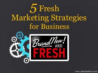 5 Fresh

Marketing Strategies
for Business

www.shanebarker.com

 