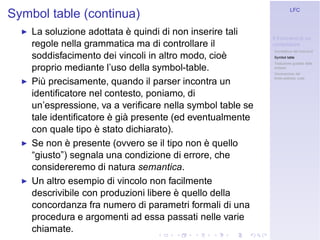 Linguaggi Formali e Compilazione: Frontend