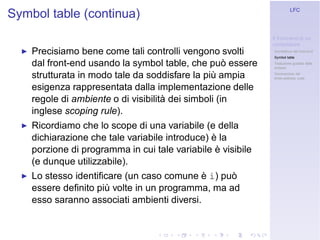 Linguaggi Formali e Compilazione: Frontend