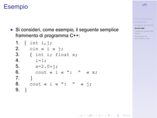 Linguaggi Formali e Compilazione: Frontend