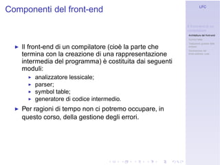 Linguaggi Formali e Compilazione: Frontend
