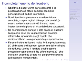 Linguaggi Formali e Compilazione: Frontend