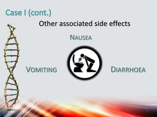NAUSEA
VOMITING DIARRHOEA
Other associated side effects
7
 
