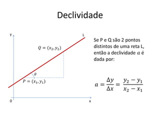 Declividade
0 x
y L
 