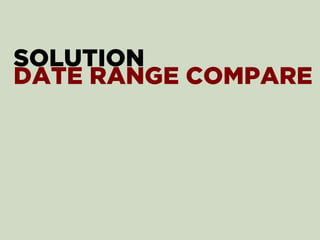 SOLUTION
DATE RANGE COMPARE
 