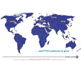 FTTH Global panorama end-2010 – Total subscribers 3.9 M 45 M 8.8 M …  and FTTH continues to grow 4.2 M 0.3 M 