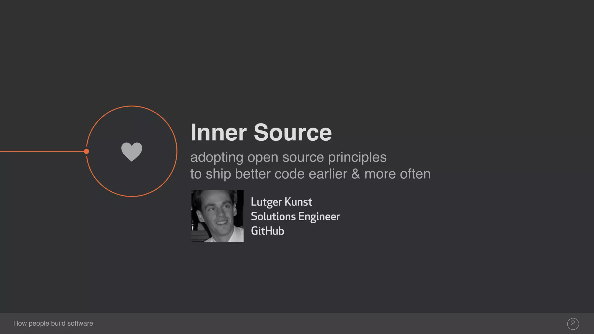How people build software
Inner Source
adopting open source principles
to ship better code earlier & more often
2
♥
Lutger Kunst
Solutions Engineer
GitHub
 