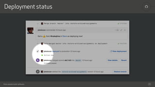 How people build software
!Deployment status
25
 