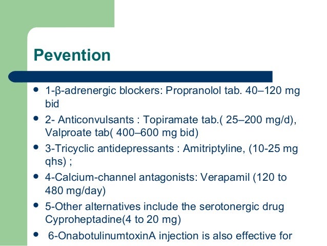 Alternatives To Amitriptyline For Headaches