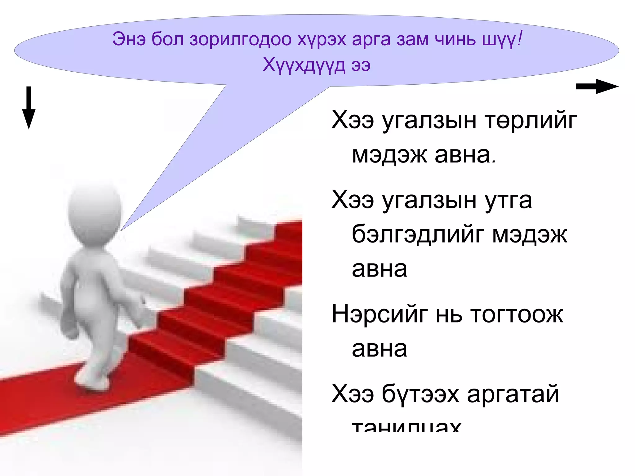 Энэ бол зорилгодоо хүрэх арга зам чинь шүү!
               Хүүхдүүд ээ

                       Хээ угалзын төрлийг
                        мэдэж авна.
                       Хээ угалзын утга
                        бэлгэдлийг мэдэж
                        авна
                       Нэрсийг нь тогтоож
                        авна
                       Хээ бүтээх аргатай
                        танилцах
 