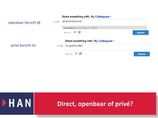openbaar bericht @privé bericht to:Direct, openbaar of privé?