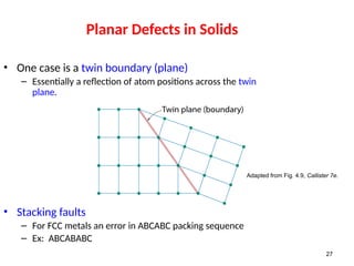 Imperfections in solids material science | PPTX