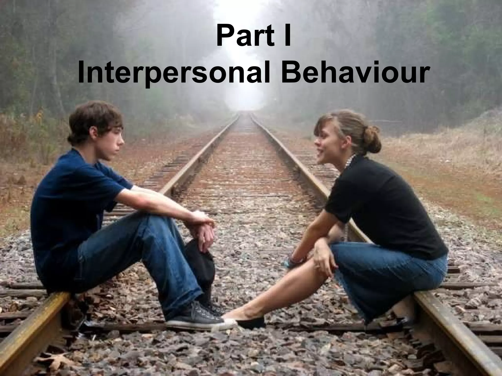 Part I Interpersonal Behaviour 