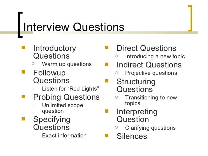 research interview warm up questions