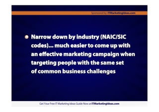 Five IT Marketing Tips for More Effective Bottom-Line Results (Slides)