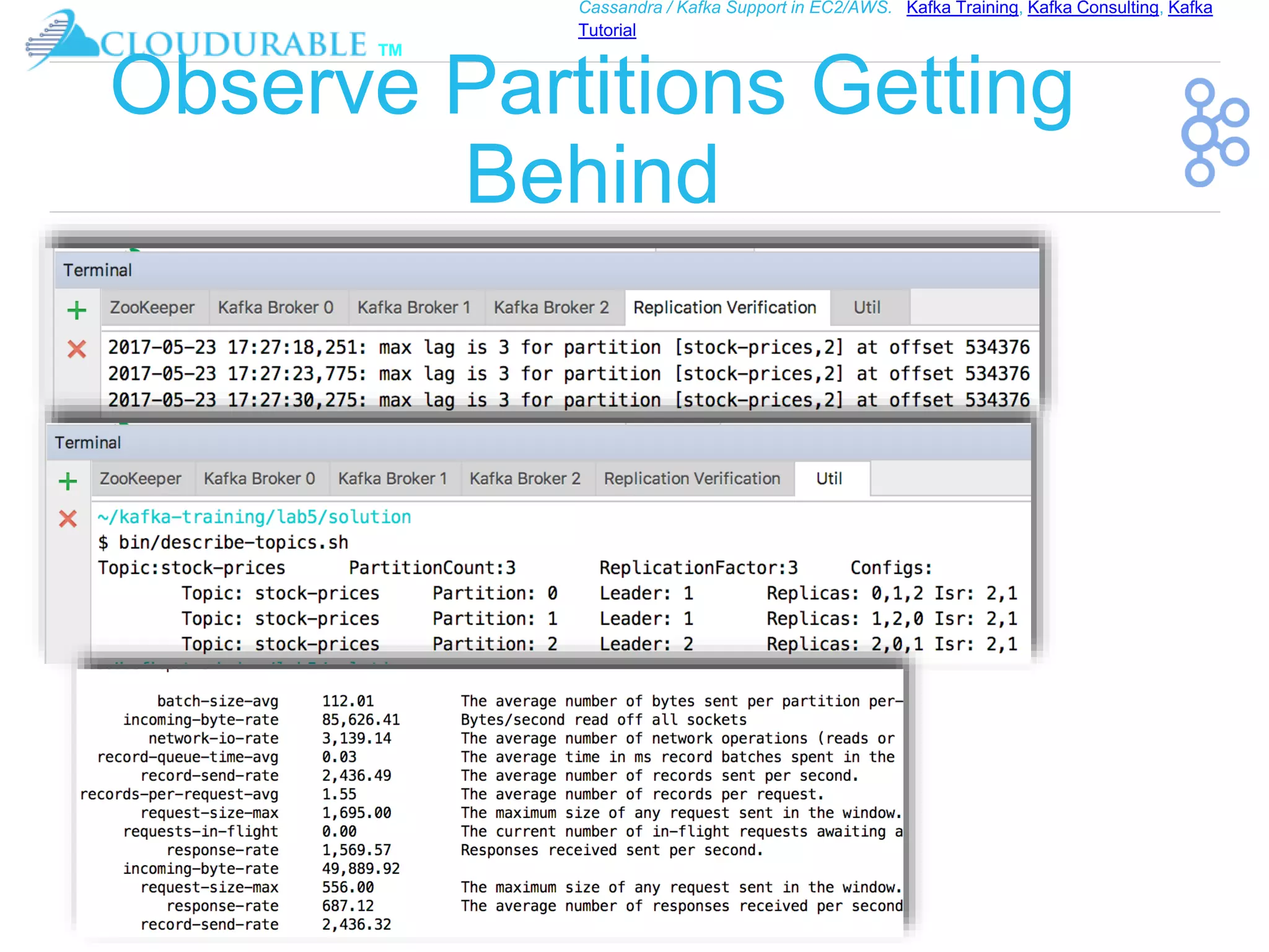 ™
Cassandra / Kafka Support in EC2/AWS. Kafka Training, Kafka Consulting, Kafka
Tutorial
Observe Partitions Getting
Behind
 
