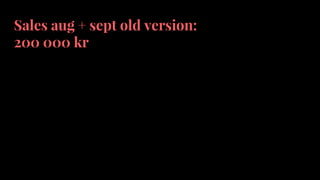 Sales aug + sept old version:
200 000 kr
 