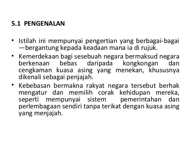 5 kemerdekaan tanah melayu
