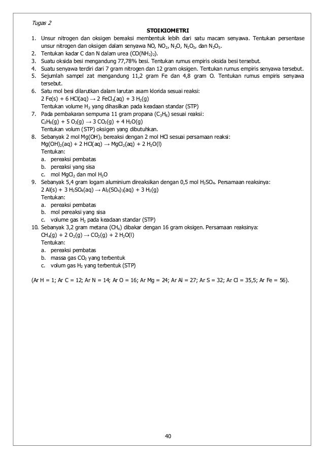 Contoh Soal Pilihan Ganda Stoikiometri Kelas 10 Barisan Contoh