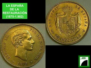 LA ESPAÑA DE LA  RESTAURACIÓN (1875-1.902) 