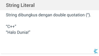 Pemrograman C++ - Literal dan Konstanta | PDF