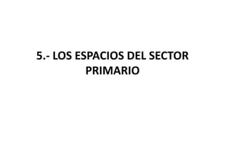 5.- LOS ESPACIOS DEL SECTOR
PRIMARIO

 