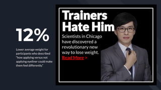 12%
Lower average weight for
participants who described
“how applying versus not
applying eyeliner could make
them feel di...
