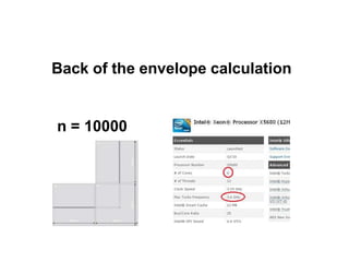 n = 10000
Back of the envelope calculation
 