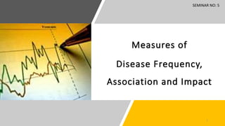 Measures of
Disease Frequency,
Association and Impact
SEMINAR NO: 5
1
 